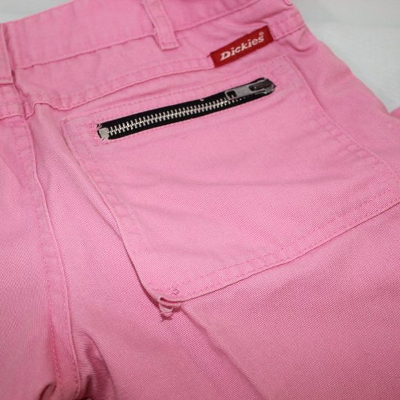 💖 Vintage Pink Dickies Black Zippers Juniors Size 7 - Picture 8 of 9